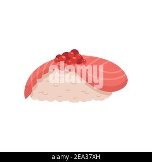 Sushi rolls. Vector illustration in a flat style on a white background. Stock Vector