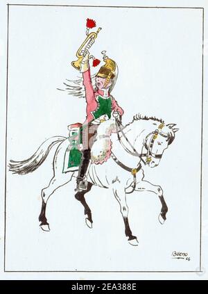 1/32 FIGURINE ALMIRALL TROMPETTE 12è Rgt DRAGON NAPOLEON EMPIRE