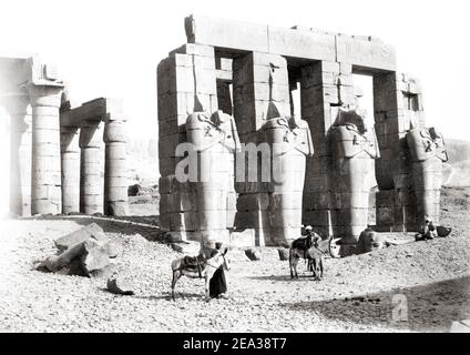 Late 19th century photograph - Ramesseum, Thebes, Egypt, c.1880's Stock Photo