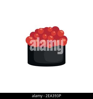 Sushi rolls. Vector illustration in a flat style on a white background. Stock Vector