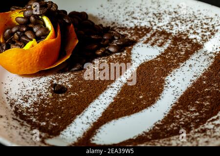 Serving plate decorated Stock Photo
