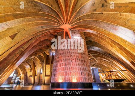 Attic of Gaudi's Casa Mila or La Pedrera, Barcelona, Catalonia, Spain Stock Photo