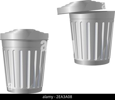 Recycle bin icon in two variations isolated on white Stock Vector