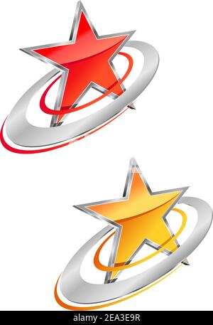 Glossy star symbol for business or icon design Stock Vector