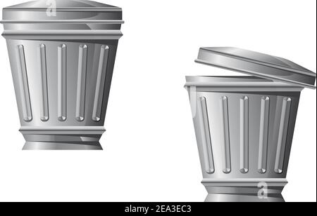 Recycle bin icon in two variations isolated on white background Stock Vector