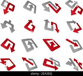 Arrow symbols and signs isolated on white background for web or another design Stock Vector