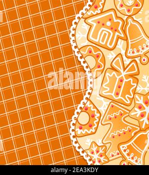 Gingerbread colorful background for christmas or new year holiday design Stock Vector