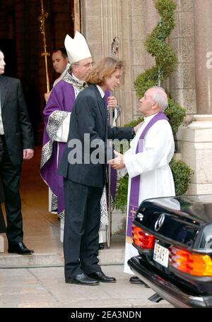 Princess Caroline of Hanover's son Andrea Casiraghi leaving Monaco's cathedral on April 5, 2005, after a mass for the late Pope John Paul II. Photo by Klein-Nebinger/ABACA. Stock Photo