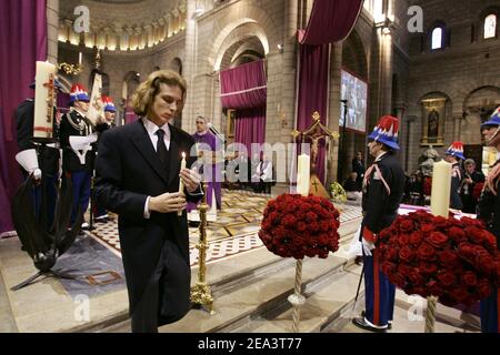 Andrea Casiraghi attends the funeral service for the late Prince Rainier III of Monaco at Saint Nicolas Cathedral in Monaco on April 15, 2005. Photo by Pool/ABACA Stock Photo