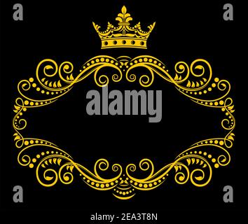 Medieval frame with royal crown in vintage style Stock Vector Image ...
