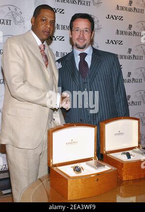 Jay Z launches limited edition Audemars Piguet watches made to commemorate his ten years in the music industry Tuesday April 19 2005. The watches will be limited to 100 sold and will come