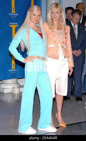 'Actress Paris Hilton attends the launch of Madame Tussauds New York's terrifying new interactive experience ''Chamber Live! Featuring House of Wax'', which includes a wax figure of Miss Hilton, held at Madame Tussauds New York, in New York, NY on May 2, 2005. Photo by Slaven Vlasic/ABACA' Stock Photo