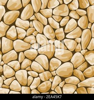 Brown stone seamless background for design and decorate Stock Vector
