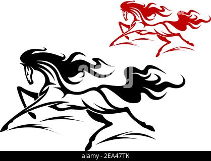 Premium Vector | Running horse silhouette on white background isolated  vector