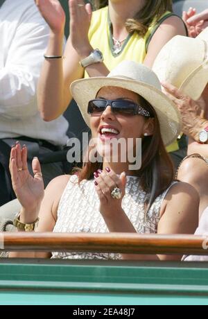 French Princess Hermine de Clermont-Tonnerre attends the match between France's Mary Pierce and Russia's Elena Likhovtseva in the semi final of the French Open at the Roland Garros stadium in Paris, France on June 02, 2005. Photo by Gorassini-Zabulon/ABACA Stock Photo