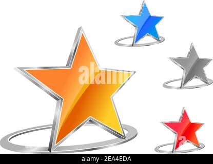 Glossy star emblem for business or icon design Stock Vector