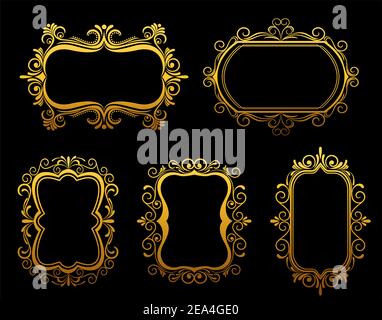 Ornate borders. Vintage frames set isolated on white background ...