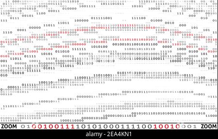 Background with binary code. A texture of black, gray and red zeros and ones. Vector graphics Stock Vector