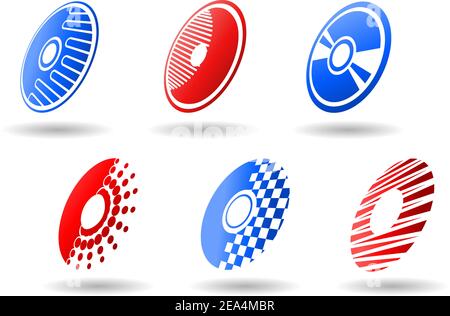 CD and DVD symbols and icons set for design Stock Vector