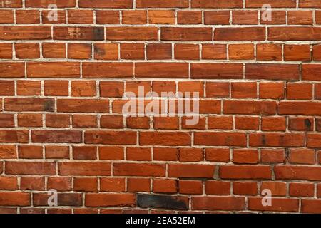 vintage red Brick wall texture for using as background Stock Photo