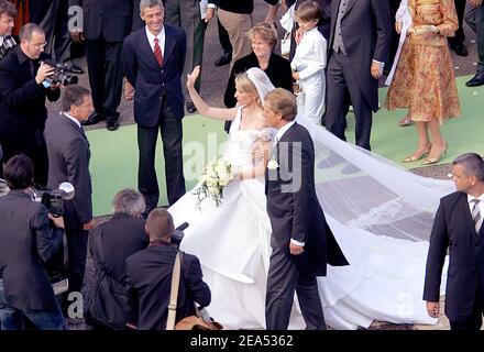 Wedding of Delphine Arnault and Alessandro Gancia in Bazas, South West of France on September 17, 2005. Her father Bernard Arnault, C.E.O of LVMH Empire and his wife Helene Mercier Arnault attend the wedding. Photo by ABACAPRESS.COM Stock Photo