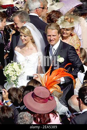 Wedding of Delphine Arnault and Alessandro Gancia in Bazas, South West of France on September 17, 2005. Her father Bernard Arnault, C.E.O of LVMH Empire and his wife Helene Mercier Arnault attend the wedding. Photo by ABACAPRESS.COM Stock Photo