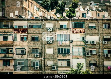 Jerusalem Israel December 13, 2019 View of the facade of a modern building in the streets of Jerusalem in Israel Stock Photo