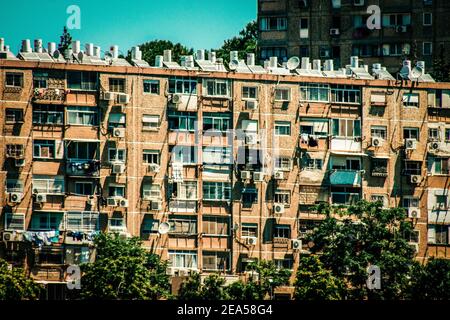 Jerusalem Israel December 13, 2019 View of the facade of a modern building in the streets of Jerusalem in Israel Stock Photo