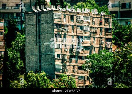 Jerusalem Israel December 13, 2019 View of the facade of a modern building in the streets of Jerusalem in Israel Stock Photo