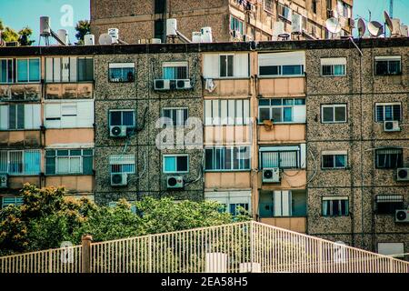 Jerusalem Israel December 13, 2019 View of the facade of a modern building in the streets of Jerusalem in Israel Stock Photo