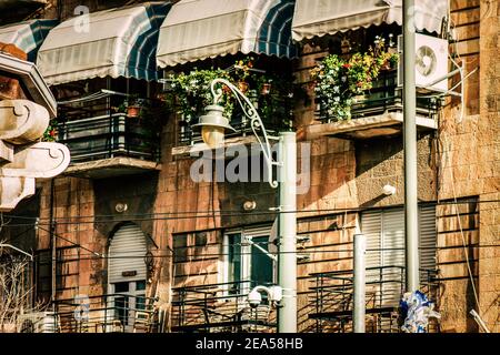 Jerusalem Israel December 13, 2019 View of the facade of a modern building in the streets of Jerusalem in Israel Stock Photo