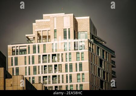 Jerusalem Israel December 13, 2019 View of the facade of a modern building in the streets of Jerusalem in Israel Stock Photo