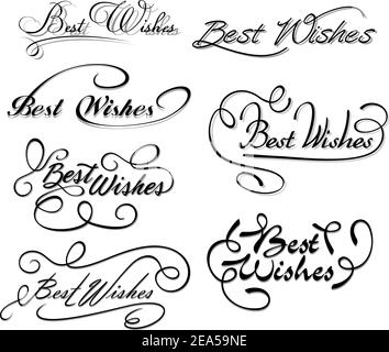Best wishes calligraphic elements for design and decorations Stock Vector