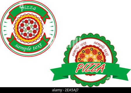 Italian pizza banners set for cafe and fast food design Stock Vector