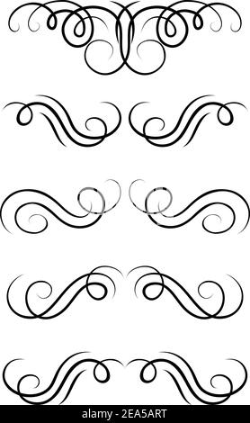 Swirl elements and retro monograms for design and decorate Stock Vector
