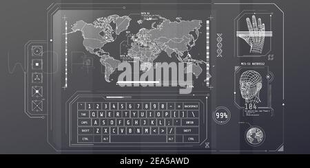 Design of the virtual interface of the access protection program. Stock Vector