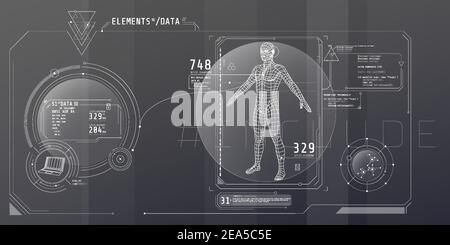 Design of the virtual interface of the data protection program. Stock Vector