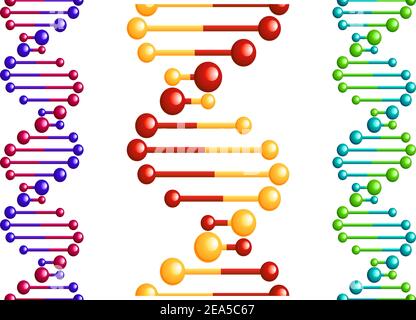 DNA model elements. Chemistry spiral chromosome structure concept, gene ...