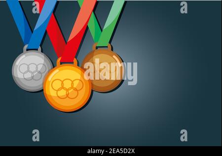 set of olimpic medals vector Stock Vector