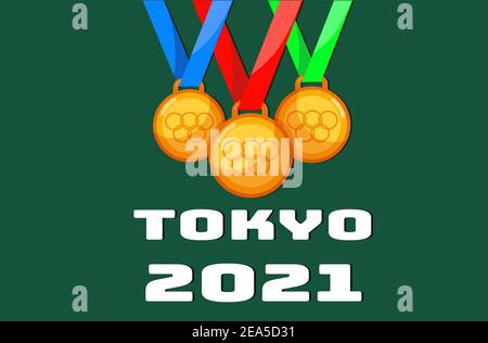 vector set of gold olimpic medals Stock Vector