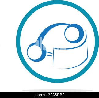 virtual reality logo illustration design template - vector Stock Vector