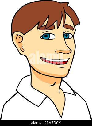 Happy smiling young student in cartoon style Stock Vector