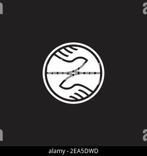 simple round deal symbol hand shake logo vector Stock Vector