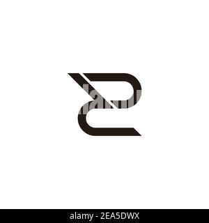 abstract letter d2 slice simple flat geometric logo vector Stock Vector