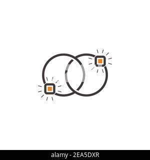 shine object orbital rings design logo vector Stock Vector