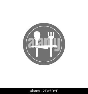 abstract letter h food tools plate restaurant logo vector Stock Vector