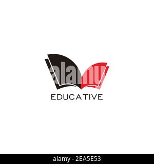 educative colorful books symbol logo vector Stock Vector