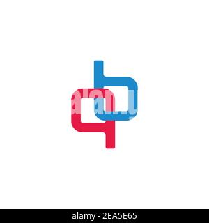 letter qb linked overlapping colorful symbol vector Stock Vector