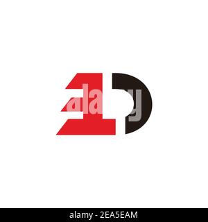 abstract letter id simple link geometric line logo vector Stock Vector