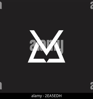 abstract letter mv geometric line simple logo vector Stock Vector